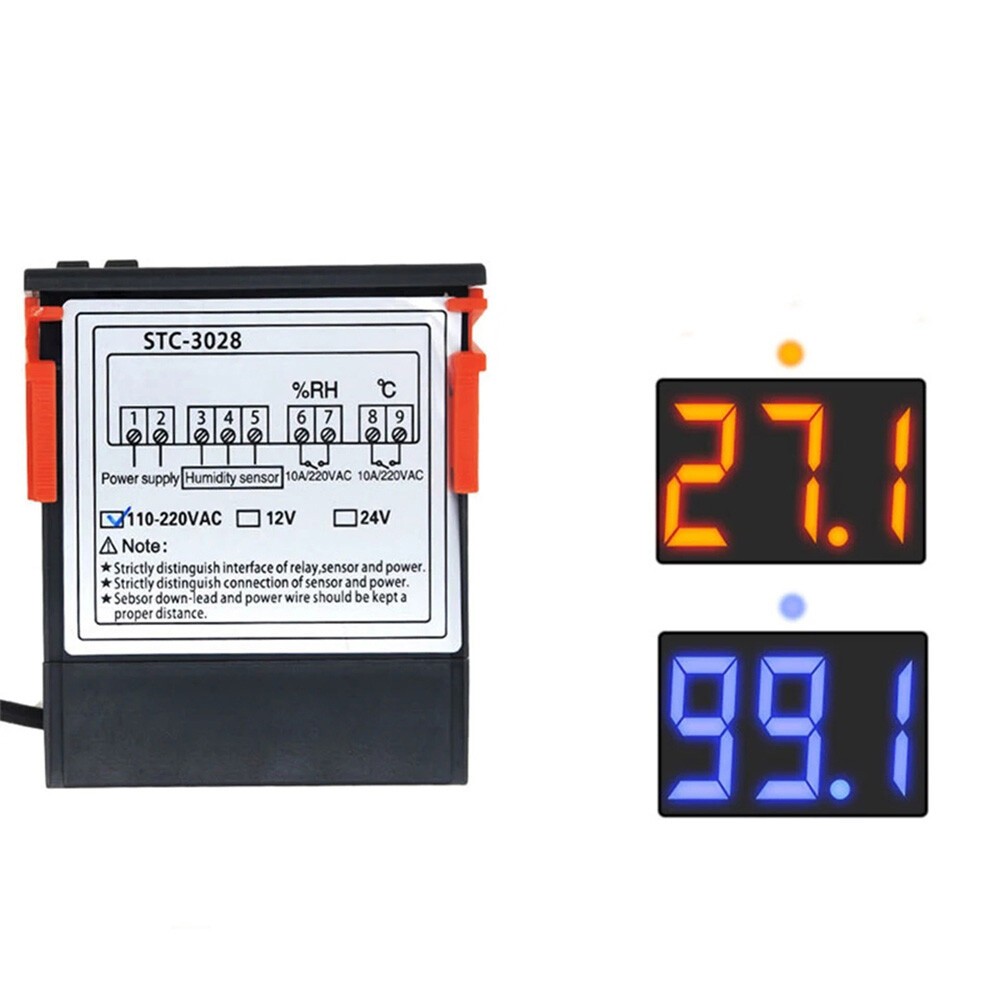 2Pack STC-3028 Dual LCD Digital Thermostat Temperature Controller AC110-220V