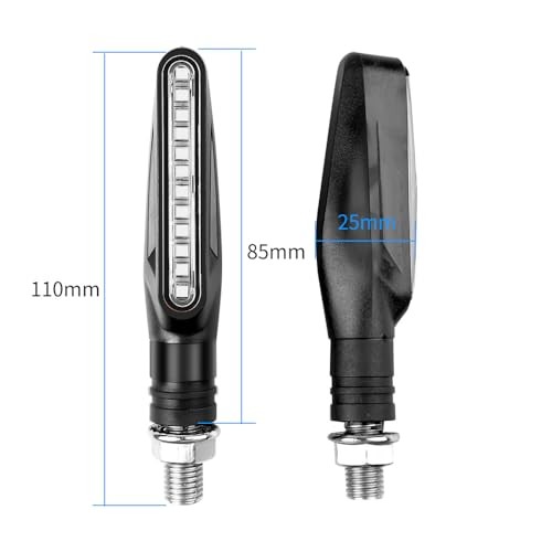Motorcycle LED Turn Signal Assemblies, Sequential Flow, Yellow Light2V, 83g, 1