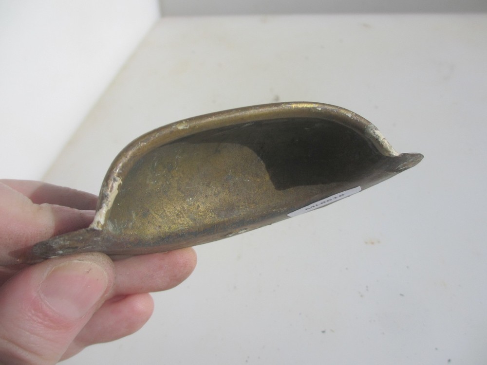 Vintage Brass Drawer Cup Handle Cupboard Pulls Shell Old Antique x1