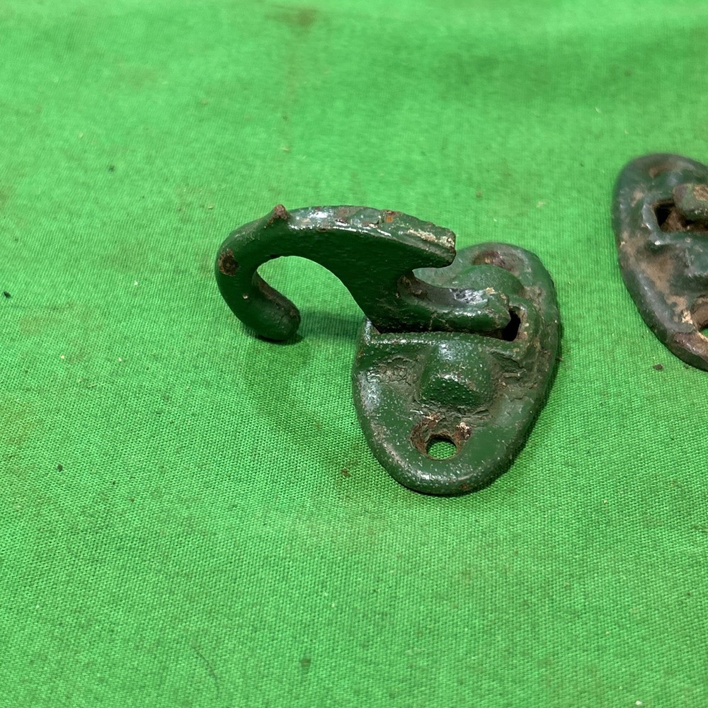 Three Antique Shutter Catches Latch Locks Cast Iron Vintage House Hardware