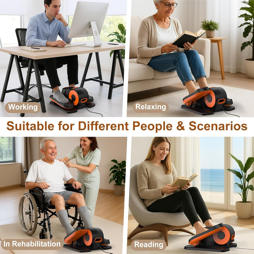 ® 028 under Desk Elliptical 12 Speed 5 Modes Motorized Leg Exerciser While Sitti