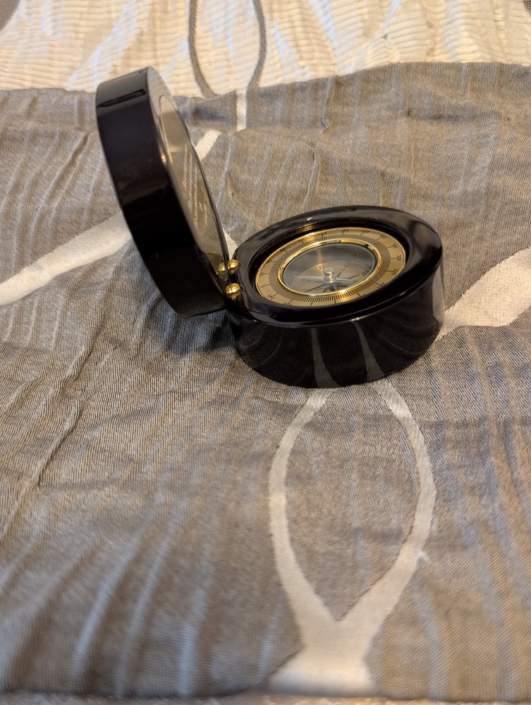 Compass in black case with inscription - 3" diameter