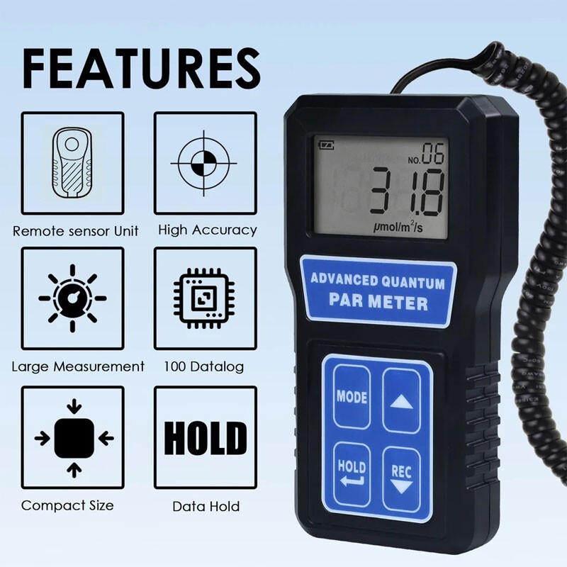 PAR-380 0-4000umol/m2/sec PAR Meter Light Energy PPFD Quantum Sensor Lux Meter
