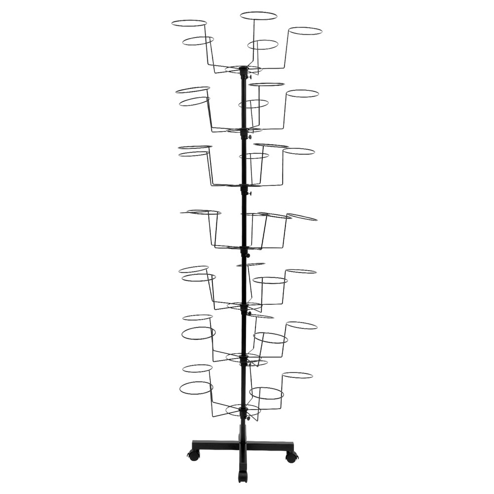 7-Layer Hats Cap Rotating Hanger Rack Height Adjustable Coat Hat Display Stand