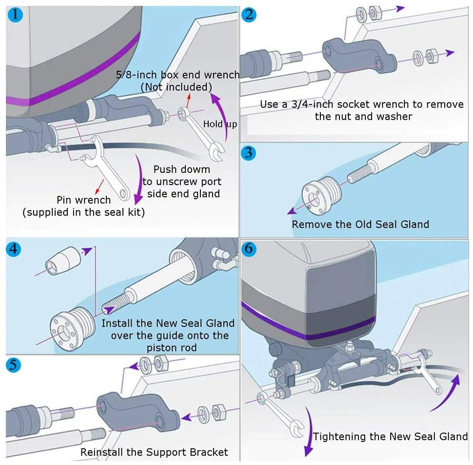 Hydraulic Seal Kit for SeaStar Outboard Cylinders HS5157