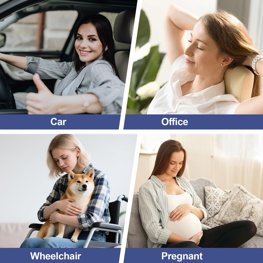 Lumbar Support Pillow for Car, Memory Foam Car Seat Back Support Pillow for D...