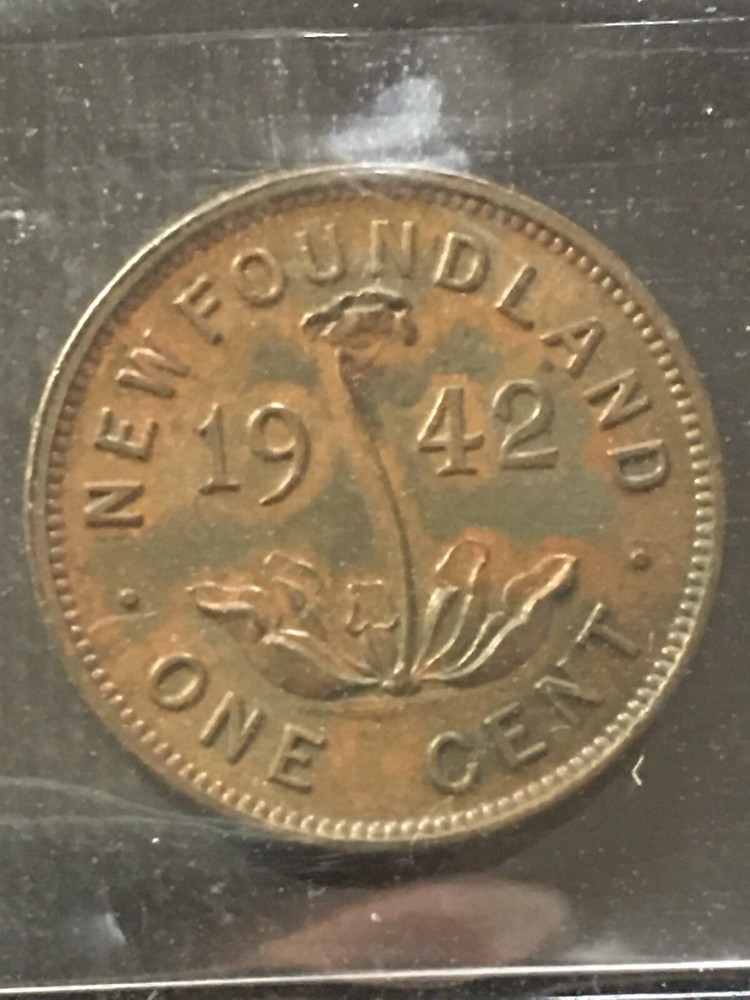 1942 ICCS Graded, Newfoundland Small One Cent,**MS-60 Brown**
