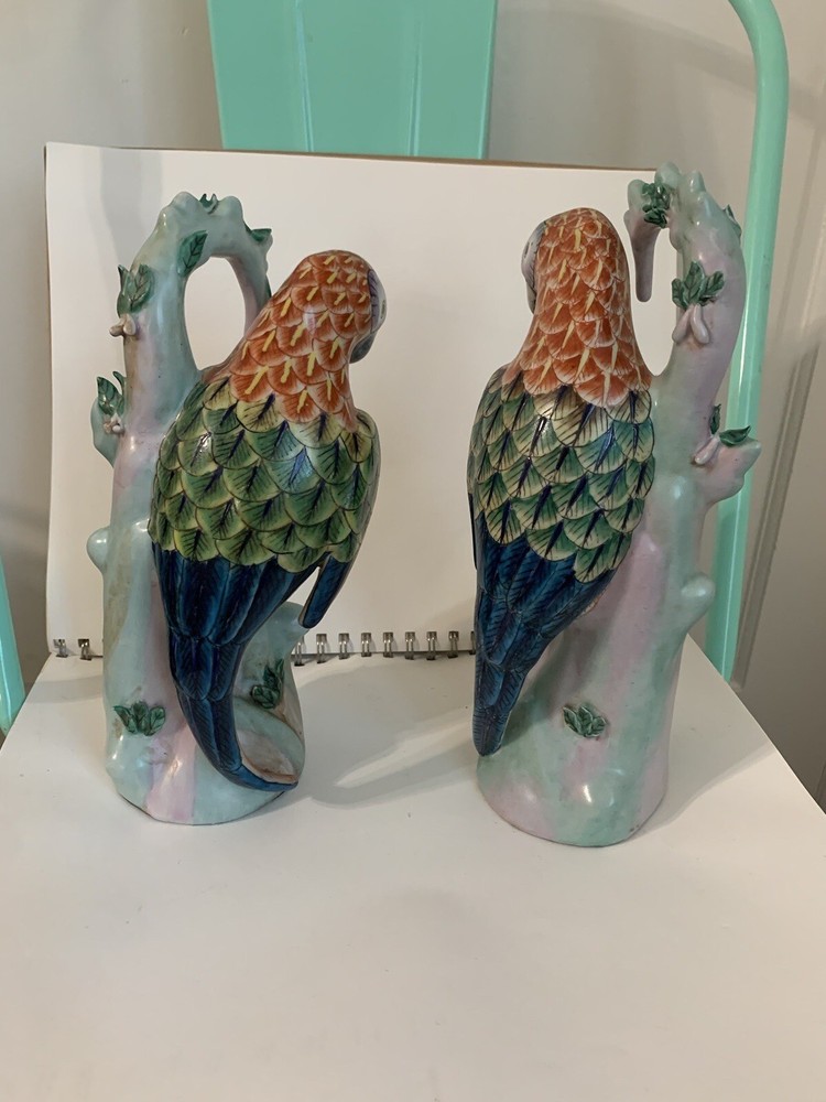 Set of 2 Vintage Parrot on Branches