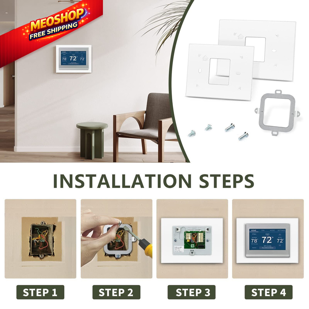 Thermostat Wall Plate Replacement for Honeywell - THP2400A1027W White
