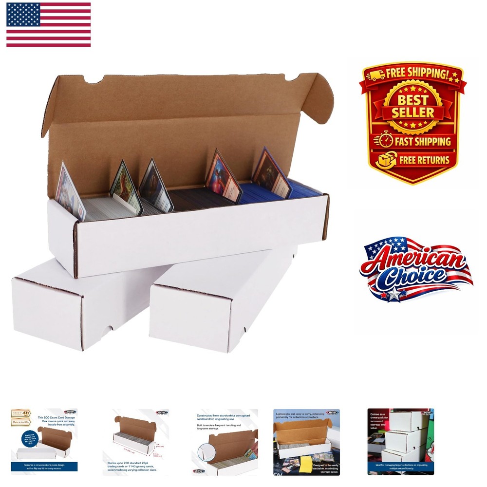 Compact 800ct Trading Card Organizer - 3 Pack for Seamless Storage Solutions