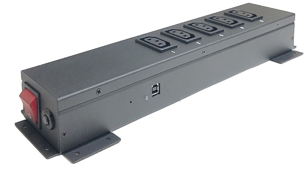 5-Outlet PDU W/ PC USB Software Control Power On/Off  API Support Rack Mounting