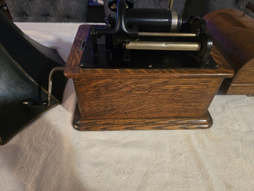 Edison Standard Phonograph w/ Horn + Extras