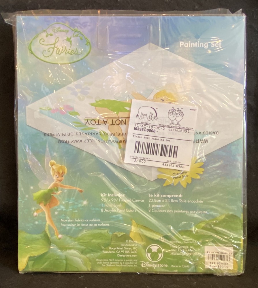 Disney Fairies TINKER BELL PAINT SET Framed Canvas Mint!