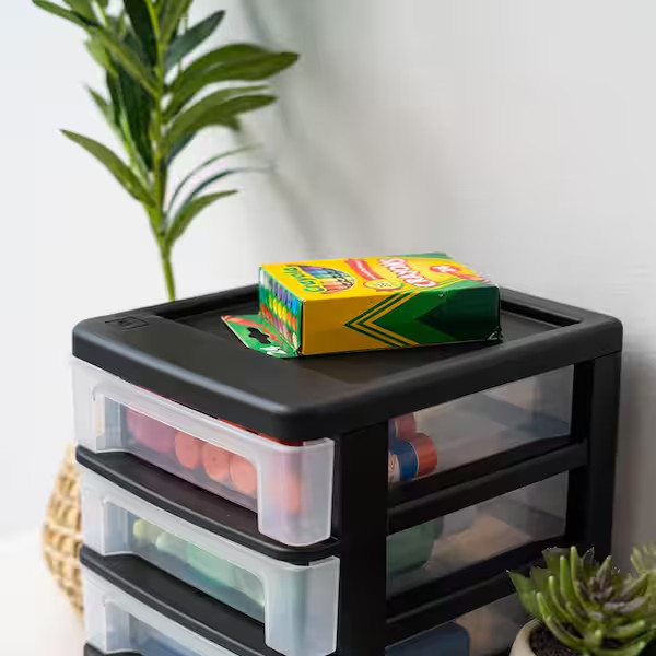 4 Drawer Compact Desktop System in Black (2-Pack)