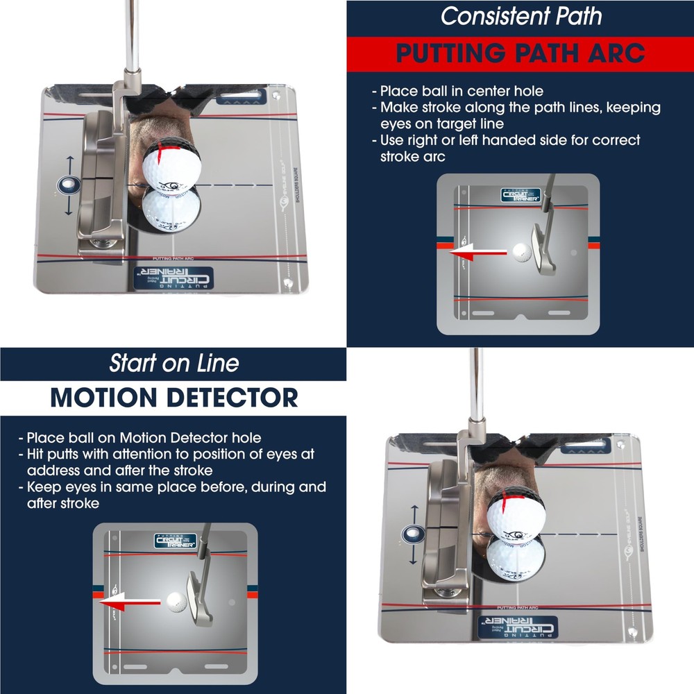 EyeLine Golf Putting Mirror Circuit Trainer, Portable Alignment Training Aids