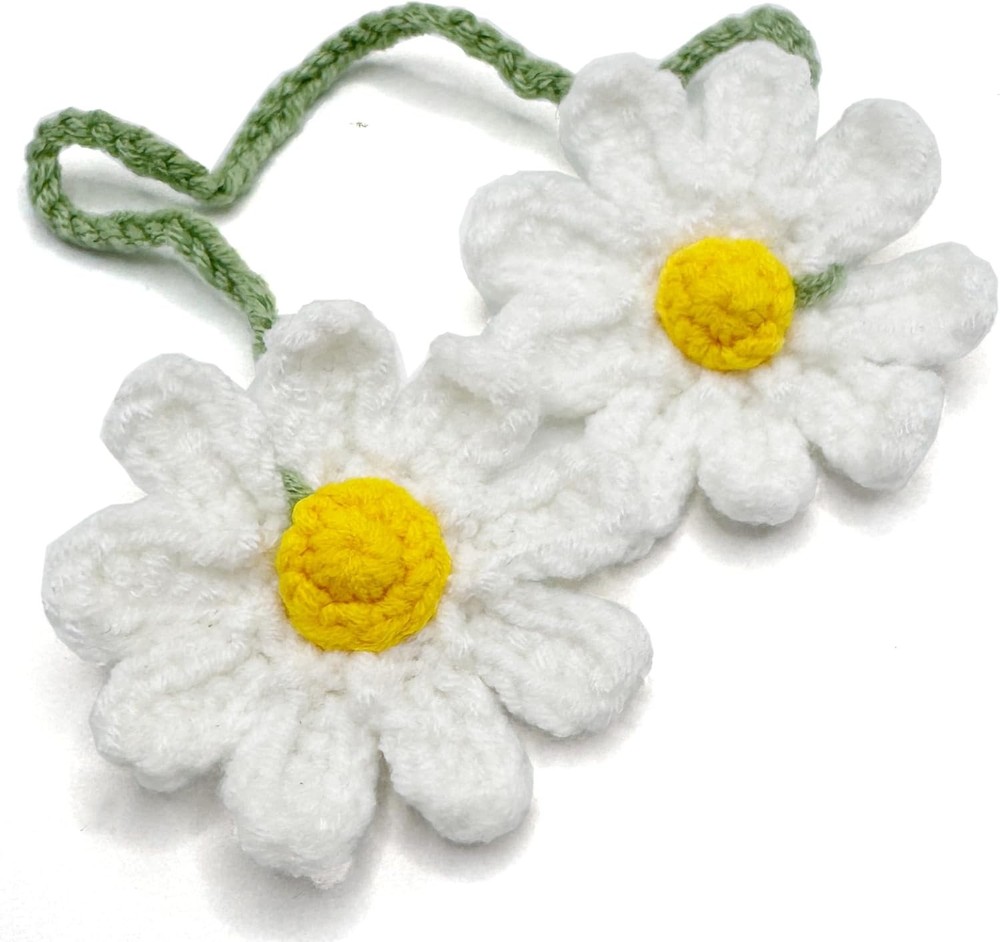 Crochet Daisy Car Hanging Charm Mirror Decor