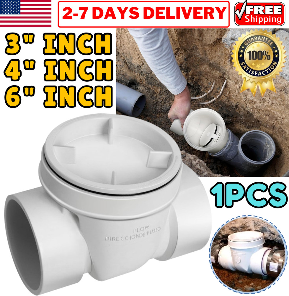 3"/4"/6" inch Drain Backflow Preventer Check Valve PVC Block Sewage Back Flow
