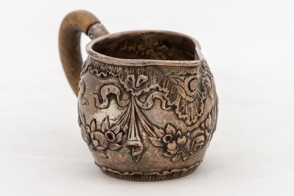 Antique Silver small German Germany jar 18 century marked