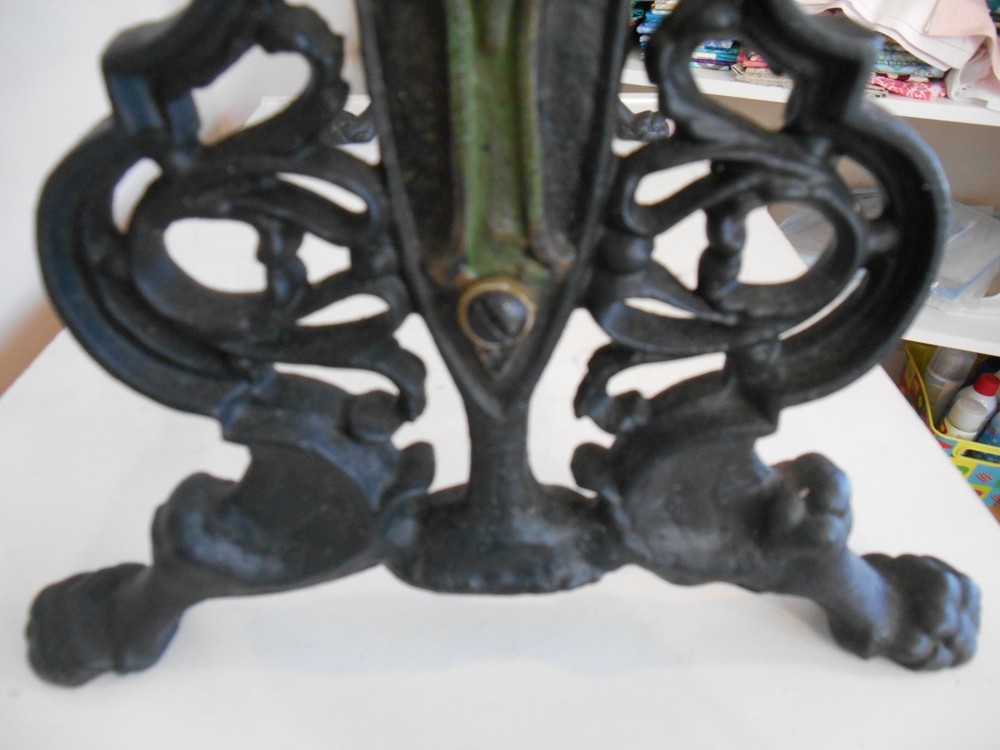 Victorian Antique Cast Iron Piano Bench, Ornate Base Stool