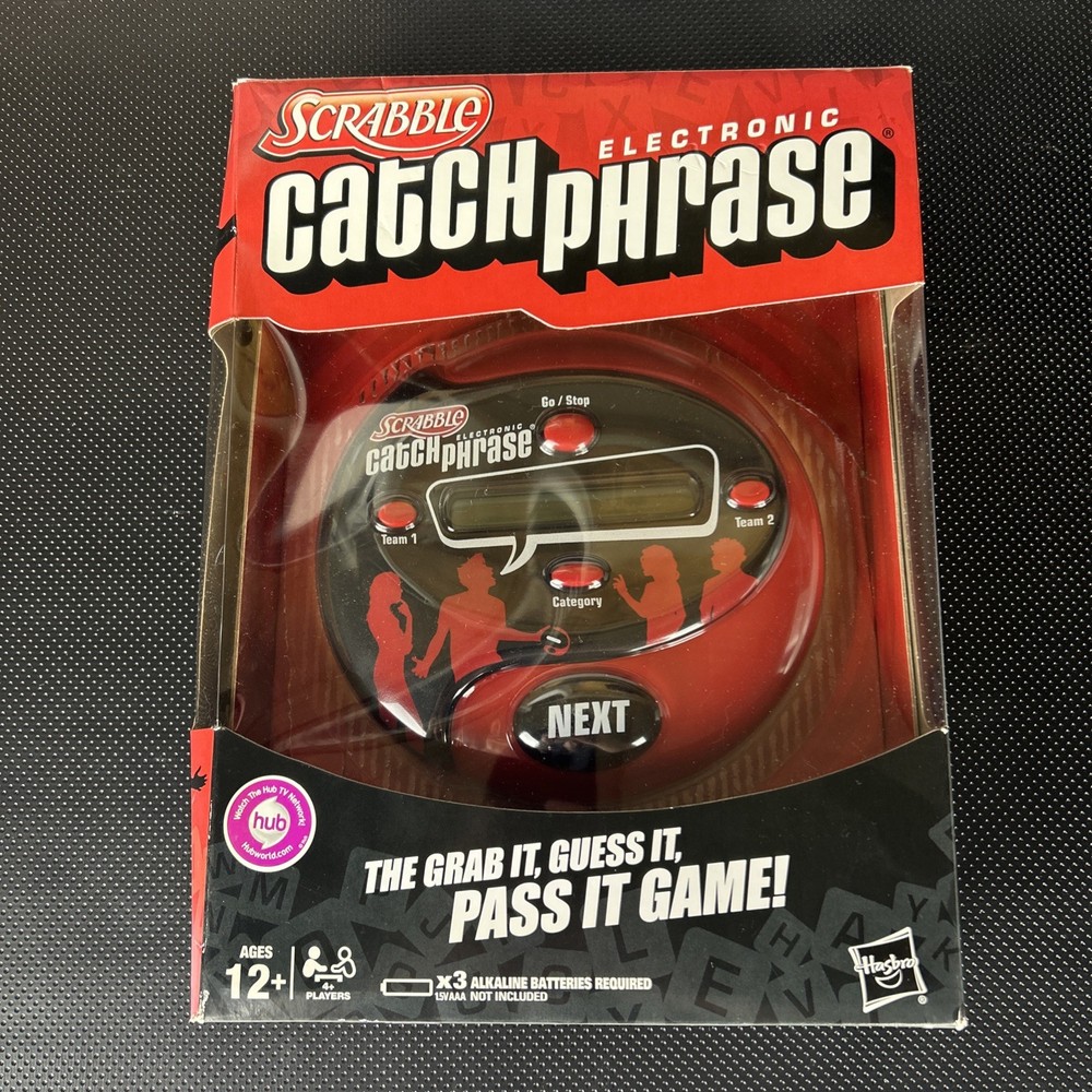 Hasbro Scrabble Electronic Catch Phrase Handheld Game - Open Box - Works Great!