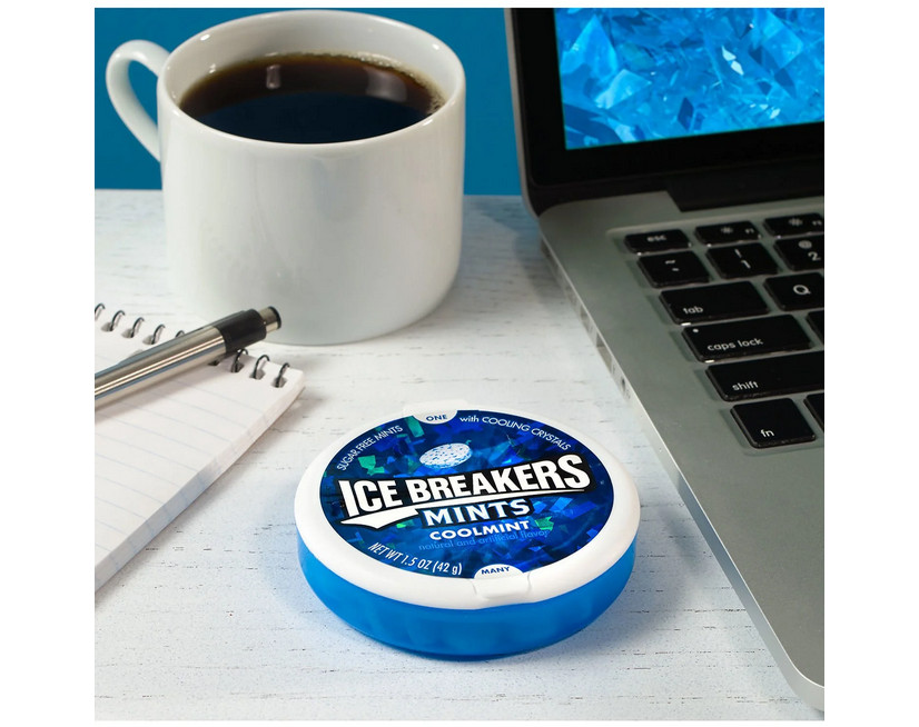 ICE BREAKERS Coolmint Sugar Free Breath Mints, 1.5 oz., 8 pk.