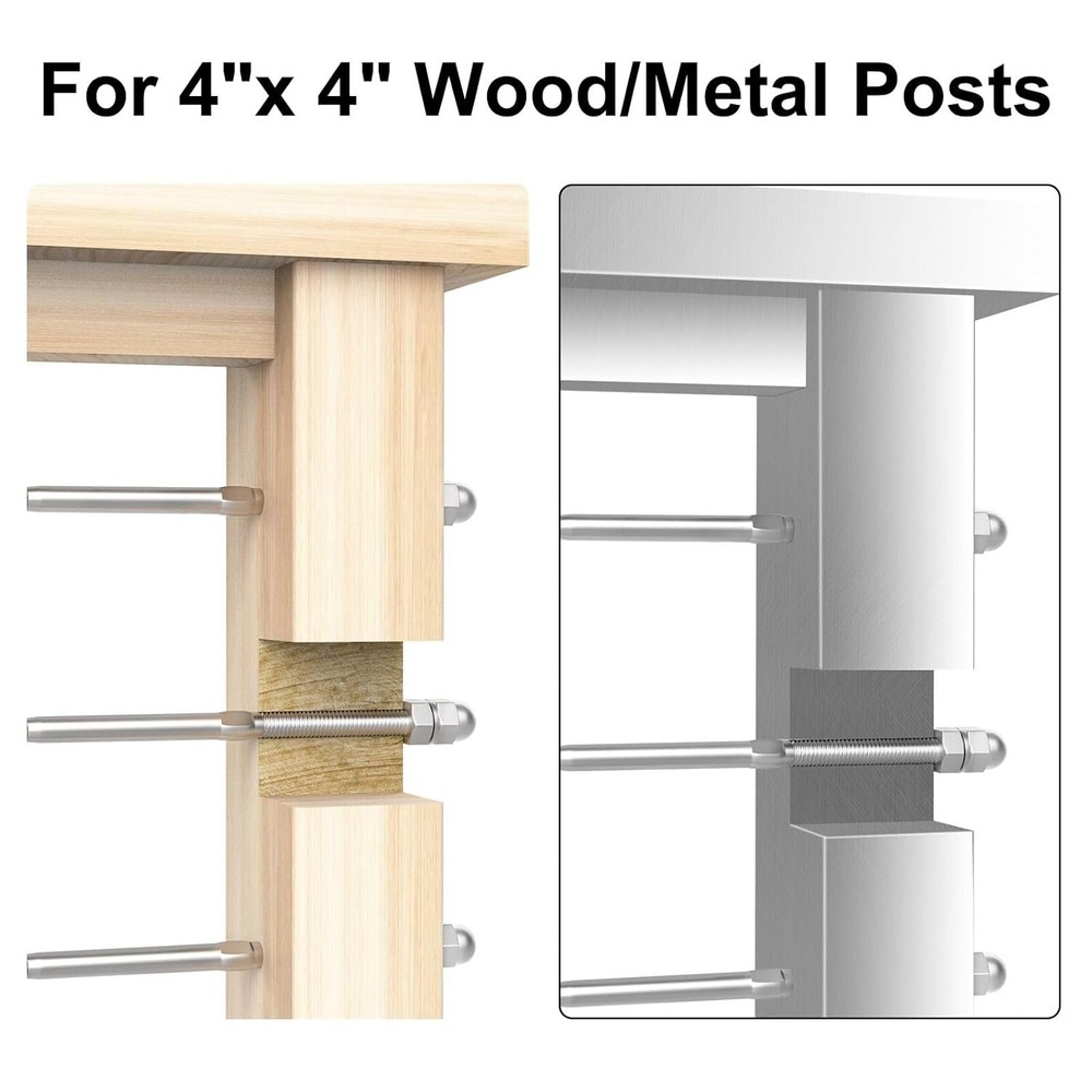 30 Pack 6" Long 1/8" Swage Threaded Stud Tension End Fitting Terminal Fits Cable