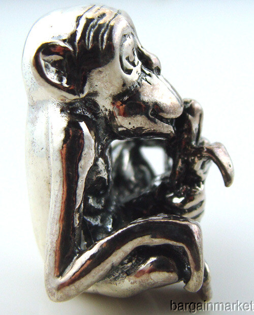 Mini Sterling Silver Monkey Figurine s47