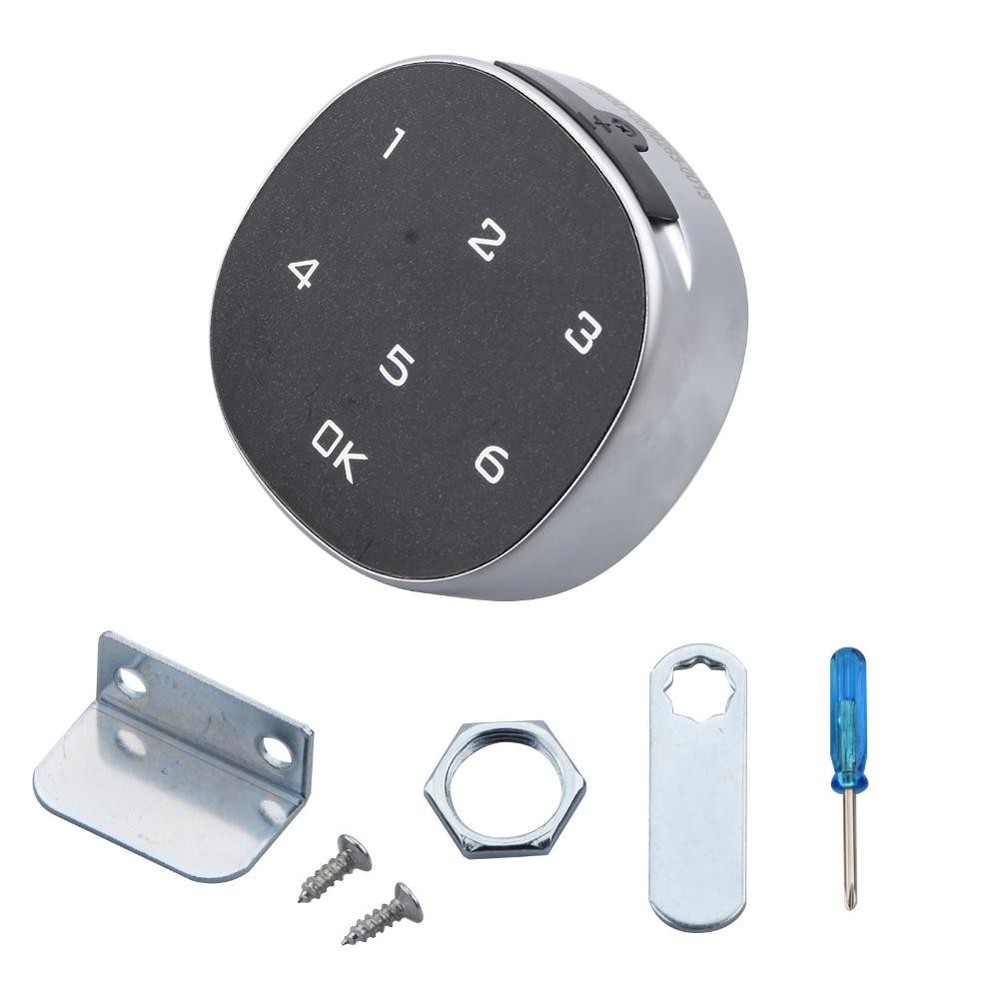 Black+Silver Touch Screen Electronic Password Lock Security Cabinet Digital