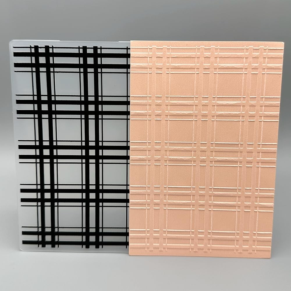 3D Plastic Embossing Folder Template Classic Checkered pattern1 Texture A6 Si...