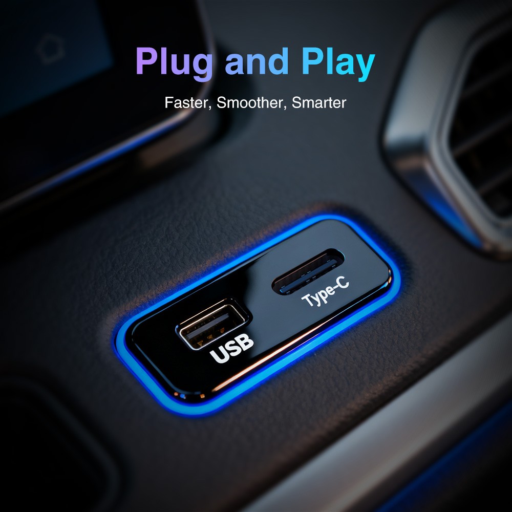 2-in-1 Wireless CarPlay & Android Auto Adapter, Plug & Play, Fast Auto-Connect