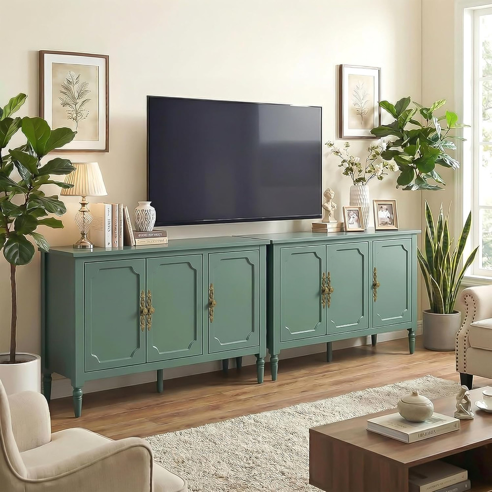 Buffet Sideboard with 3 Doors, Mid-Century Sideboard Cabinet with Adjustable She
