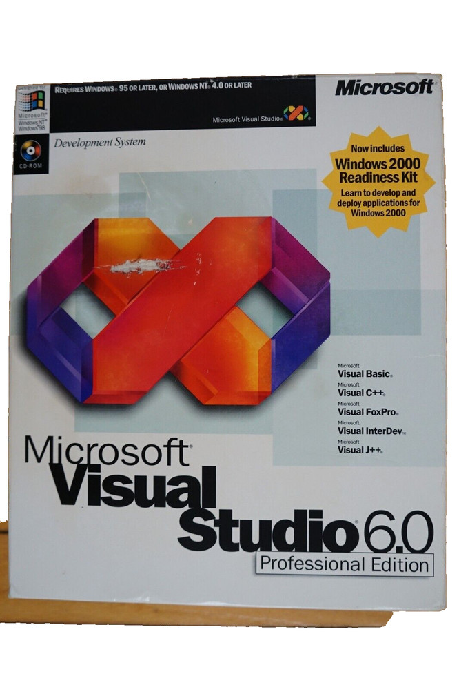 NEW Sealed Microsoft Visual Studio Professional 6.0 PRO 6 C Basic Fox 659-00390