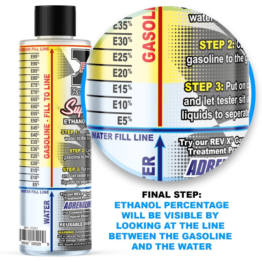 Rev X E85 Super Tester - Reusable Gasoline Ethanol Testing Kit