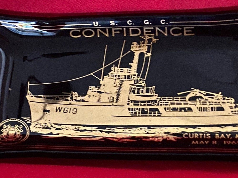 US Coast Guard Cutter Confidence Glass Ash Tray