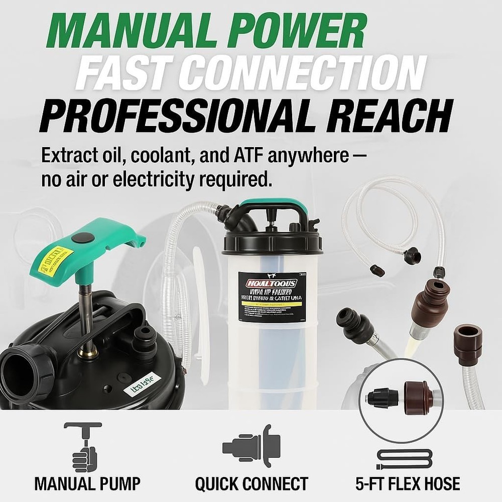 Versatile 2.5 Gallon Fluid Removal Tool for Engine and Transmission Services