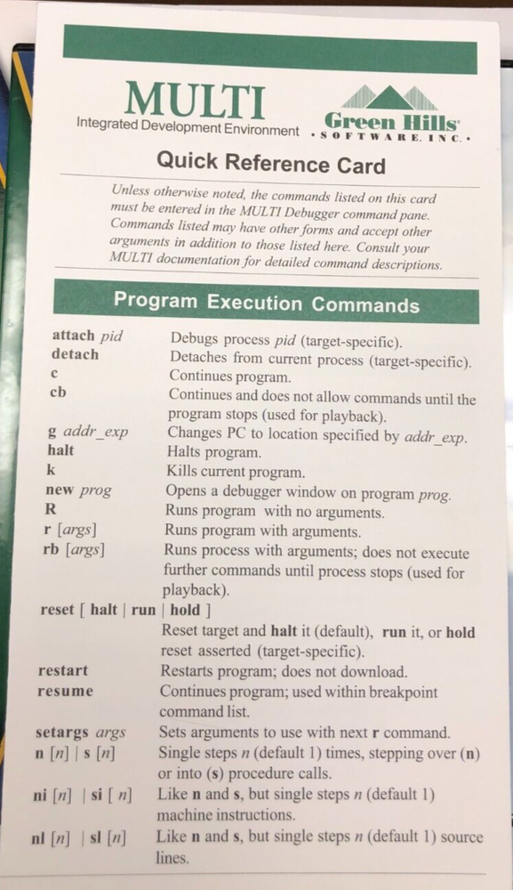 MULTI INTEGRATED DEVELOPMENT ENVIRONMENT V800 GREEN HILLS / (BRAND NEW)