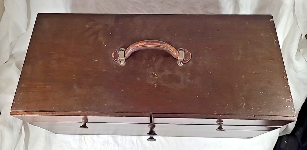 Vtg. Handmade 4 Drawer Machinists Chest Toolbox - Large