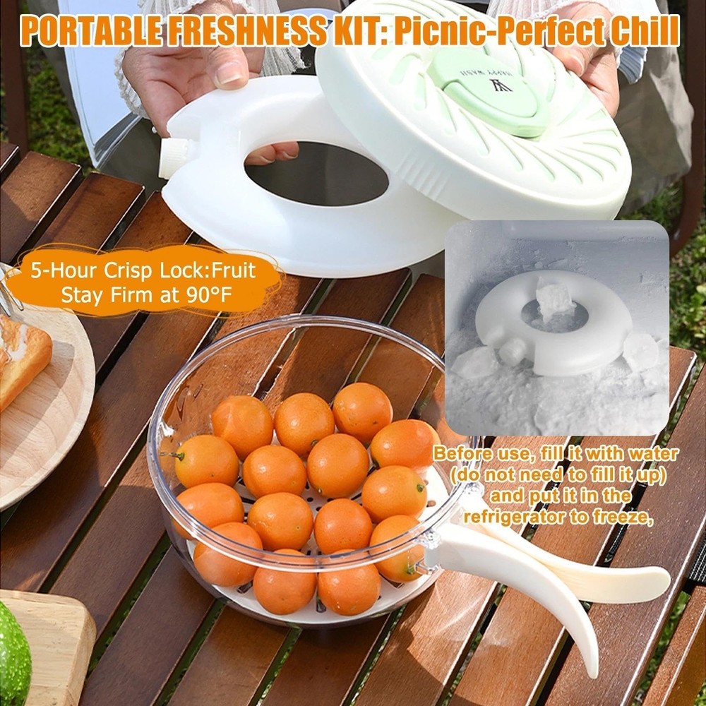 Fruit Storage Containers with Ice Tray - Strainers & Colanders 2-in-1 Fruit a...