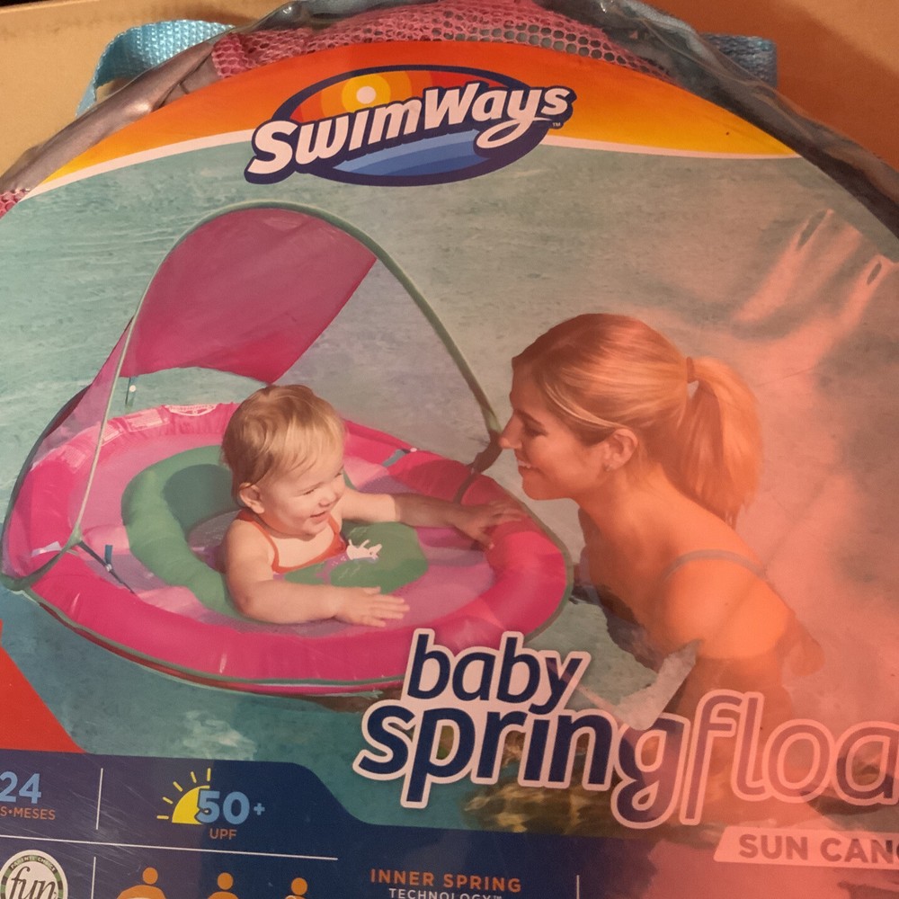 🧷 SwimWays Baby Spring Water Float - Pink, 🆕 9-24months