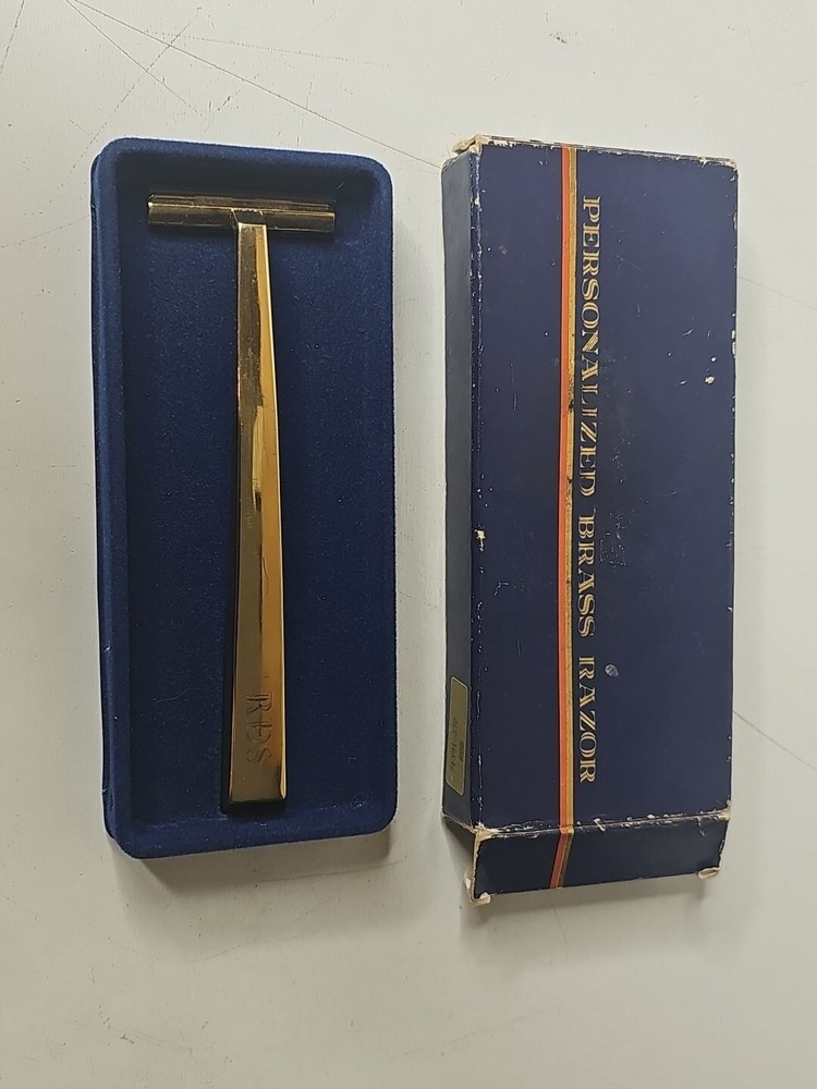 Vintage Avon Personalized Solid Brass Shaving Razor 1984 Durable Lacquer Finish