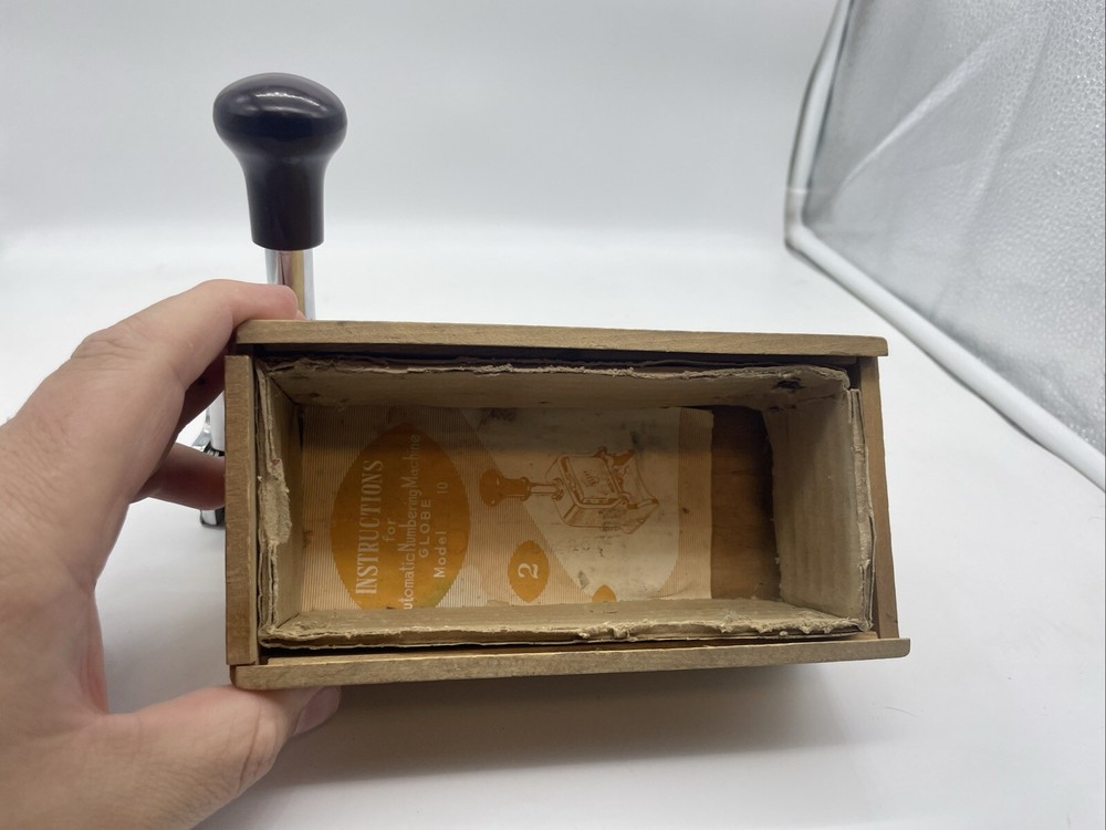 Vintage Globe Model 10 Style A 6 Wheel 6 Action Numbering Machine