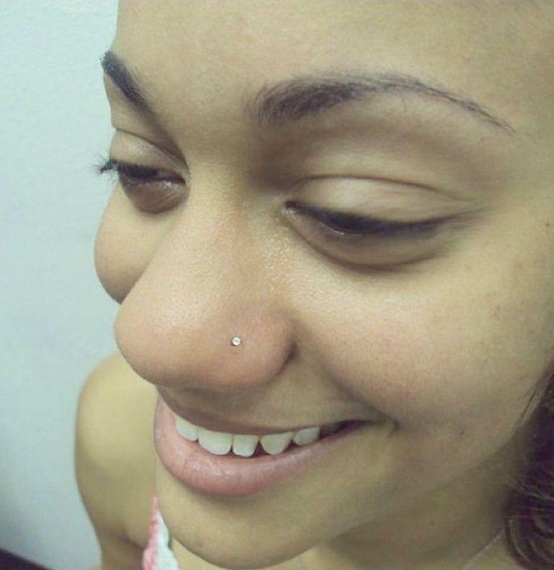 TINY TINY (Only 1mm) SMALLEST GEM 20g Sterilized Stainless Steel Nose "L" Stud.