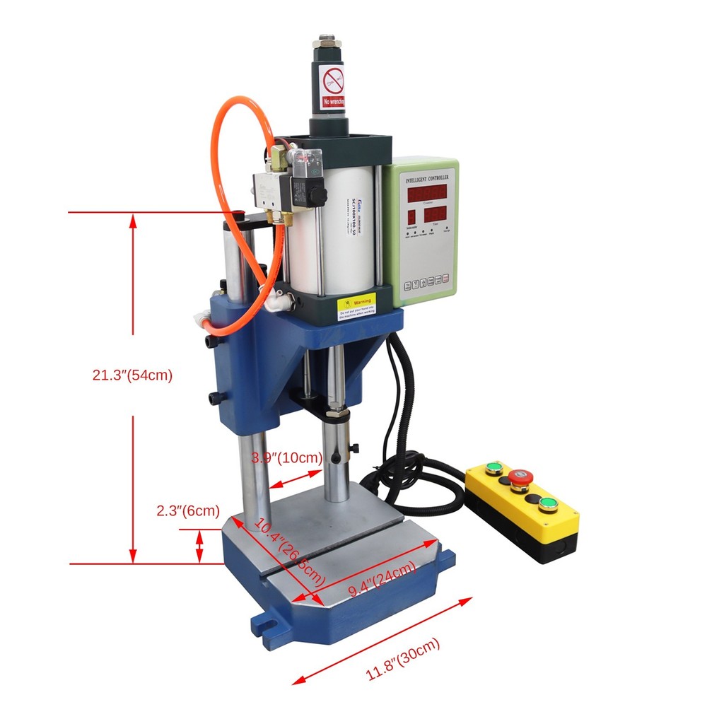 1102lb Pneumatic Punch Press Machine with Controller&Emergency Stop Switch 110V