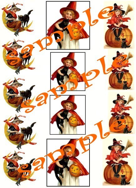 Halloween Adorable Witches Waterslide Decals