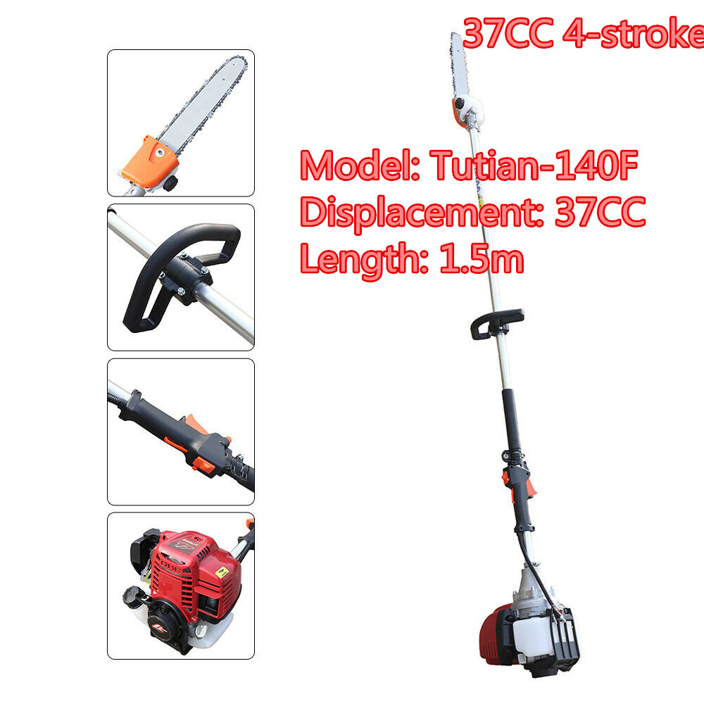 42CC 4 Stroke Gas Powered Pole Saw Chainsaws Tree Trimmer Long Reach US
