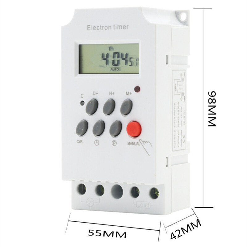 Programmable 220V Din Rail Digital LCD Timer Switch Control KG316T-II S190