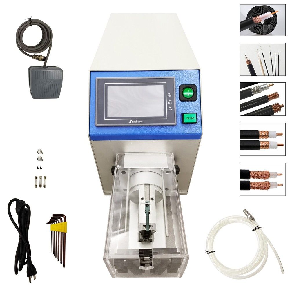 110V Semi-automatic Coaxial Wire Stripping Machine Multi-layer Rotary Stripper