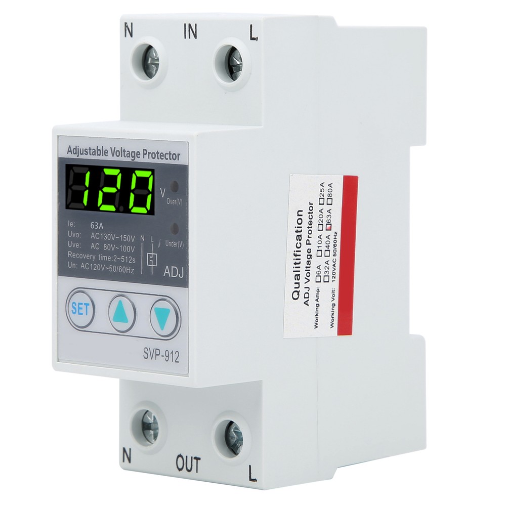 120VAC 63A Adjustable Self-Recovery Under Voltage Auto-Reset Protection Switch