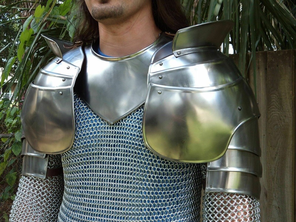 Medieval Gorget and Pauldron armor set hand made