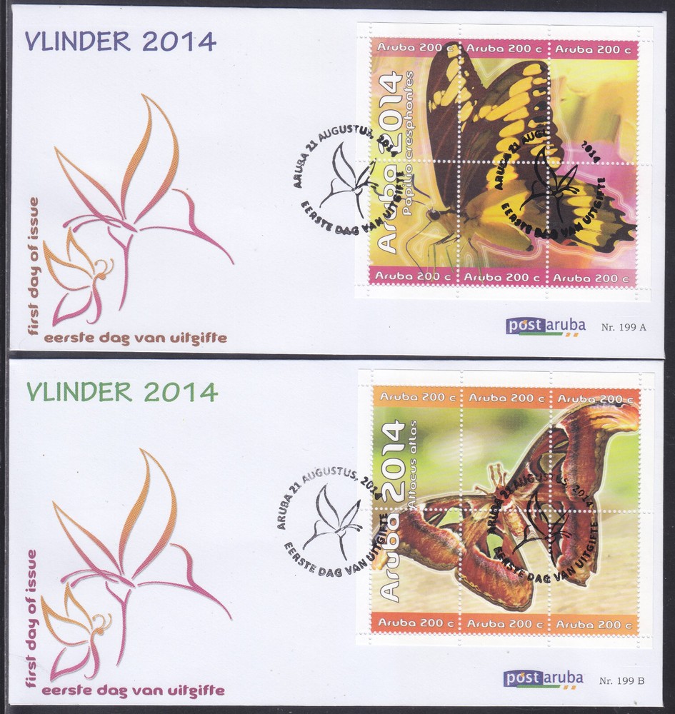 Aruba Issue FDC 2014 (199) Butterflies